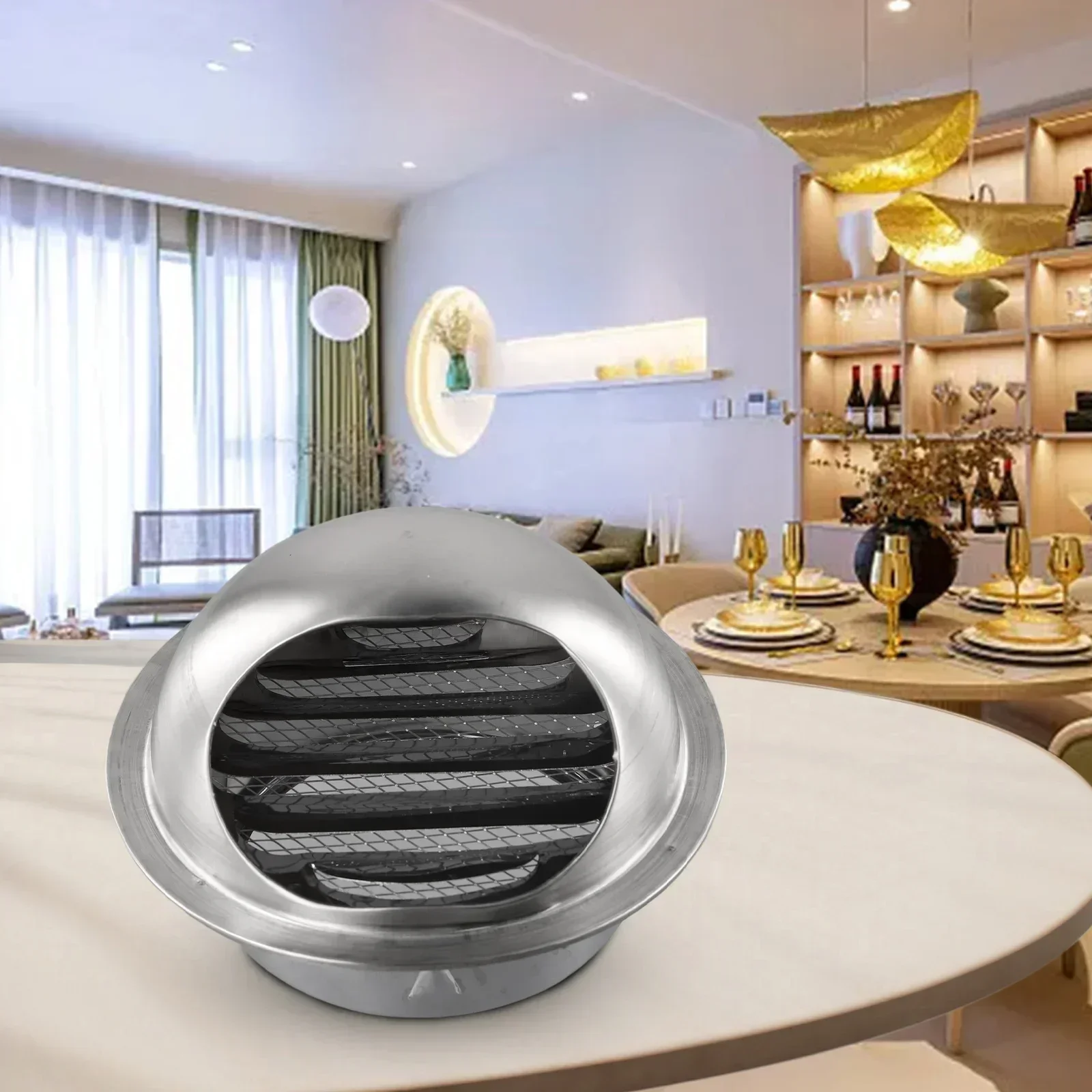 Stainless Steel Round Brushed Bull Nosed External Extractor Wall Vent Outlet Heat Transfer And Ventilation Systems