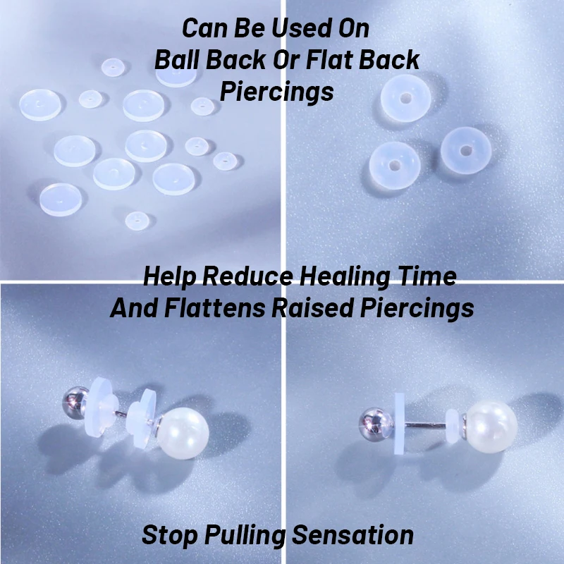 Silicone Piercing Healing Discs Anti Invagination Flexible Anti Hyperplasia for Earring Back No Pull Piercing Disc 6-200P piercing jewelry body piercing jewelry ear piercing jewelry body jewelry