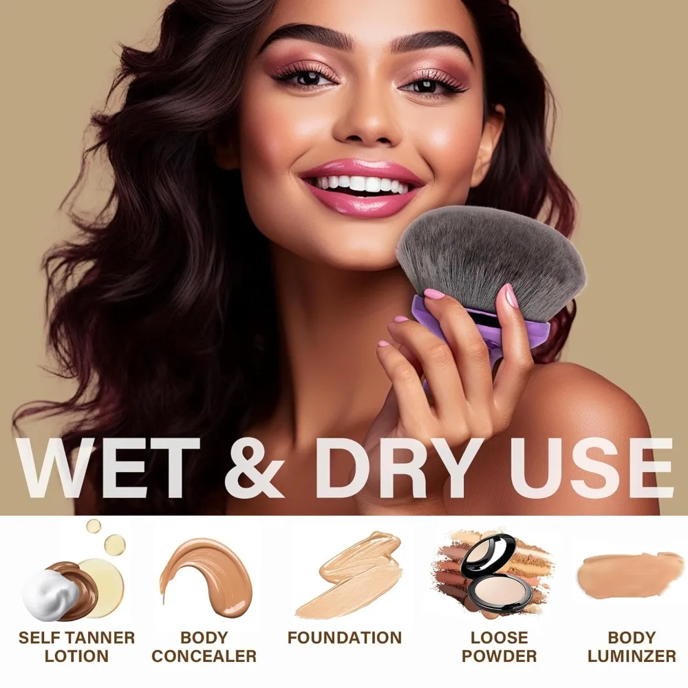 Extra Large Body Makeup Brush for Self Tanner, Leg Makeup Bronzer Oval-shaped Flawless Kabuki Brush Kabuki Foundation Brush view 4