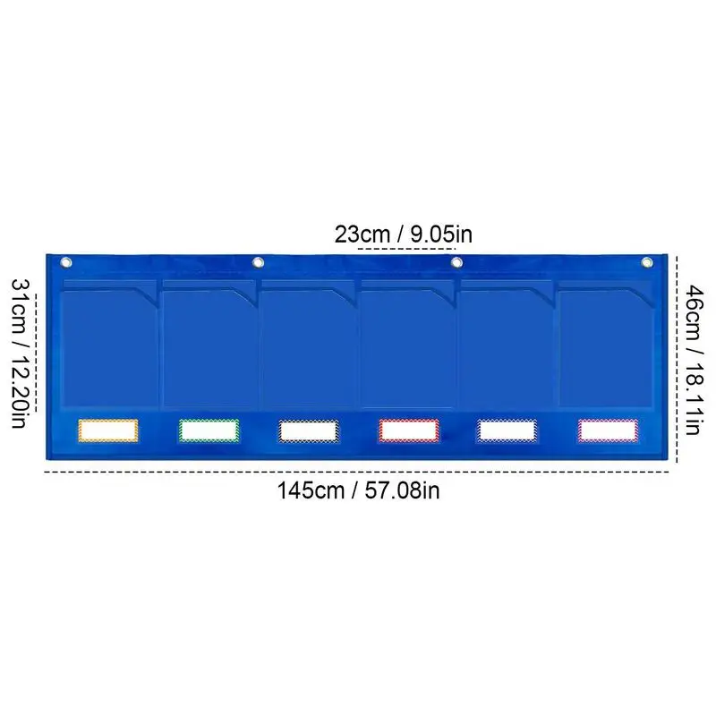 Storage Pocket Chart 6 Label Grouping Hanging File Organizer For Wall Classroom Organization And Storage Hanging For Home Office