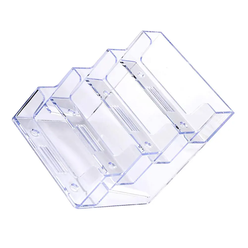 2Pcs 세련된 투명 명함 홀더 대용량 명함 주최자 데스크탑 디스플레이 보관함 사무용품