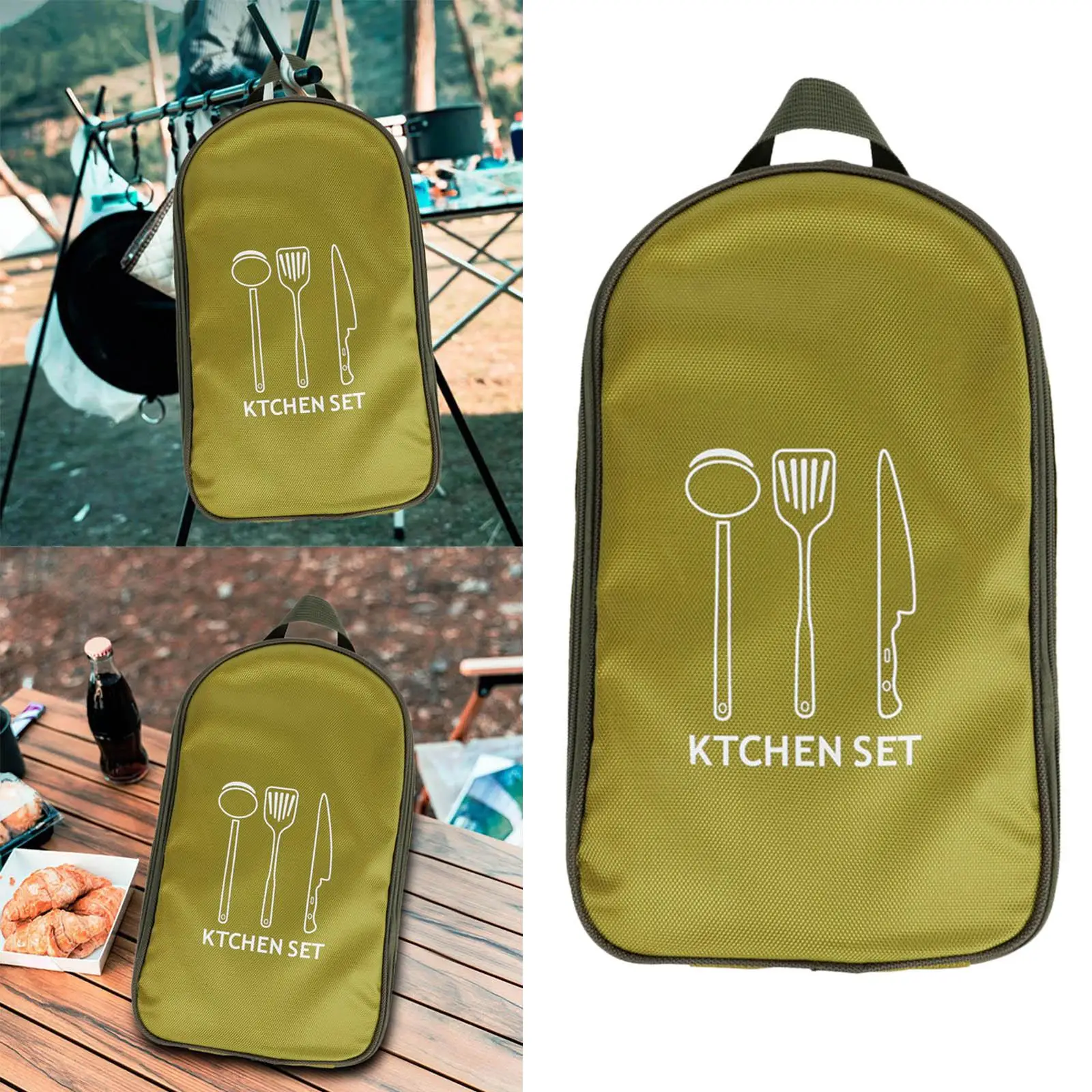 Cooking Utensils Organizer Bag Compact Backpacking for Camping Travel Hiking