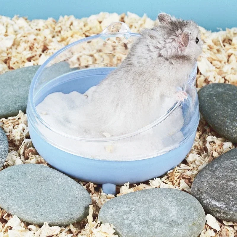 

Multi Color Transparent Hamster Bath Bath Sand Basin Toilet Dual Purpose Golden Silk Bear Bath Sand Urine Sand Anti Splash