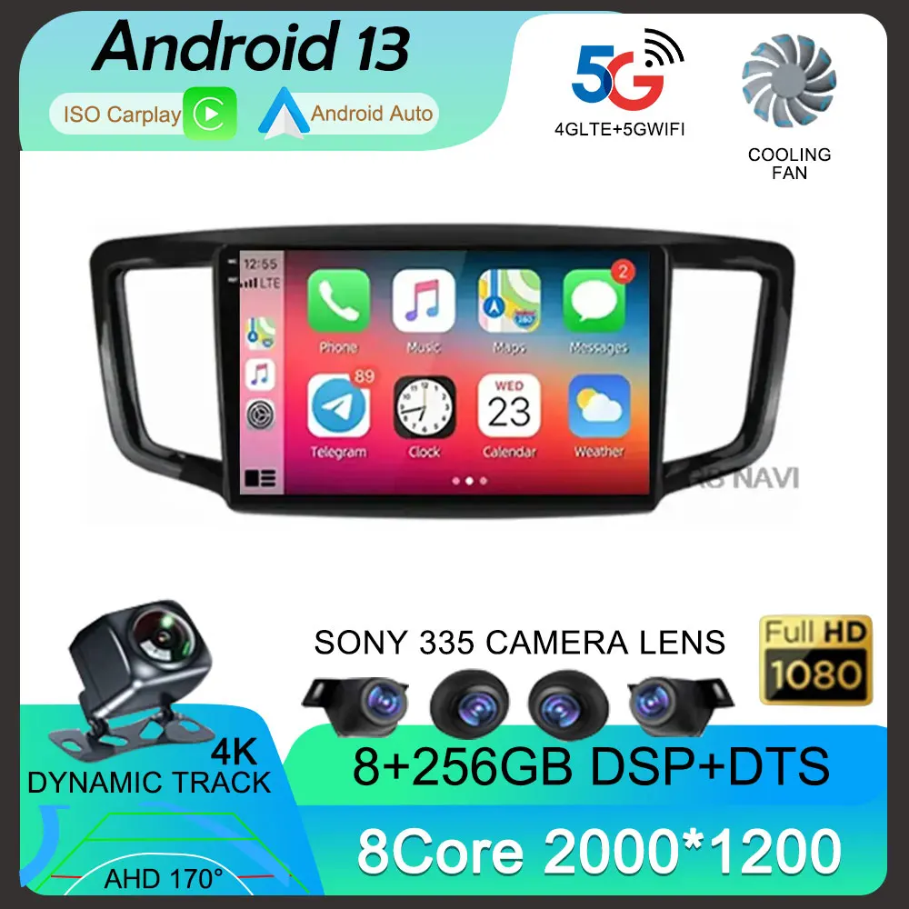 

Android 13 Car Radio For Honda Odyssey 5 RC 2013 - 2019 QLED AutoRadio GPS Navigation Wireless Carplay Multimedia NO DVD