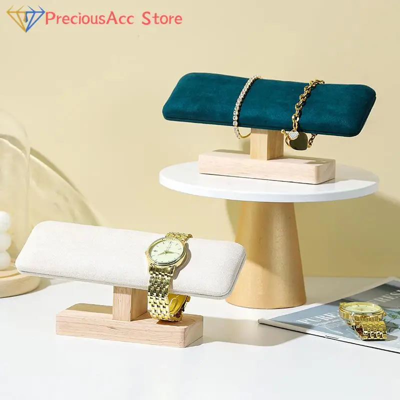 

1PC Wood Watch Display Stand T-bar Watch Jewelry Display Storage Rack Stand For Men Women Jewelry Accessor Organizer Holder