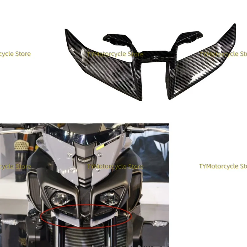 

Carbon fiber coating Motorcycle Headlight Under Fairing Wing Fit for Yamaha FZ-10 MT-10 MT10 FZ10 2016 2017 2018 2019 2020 2021