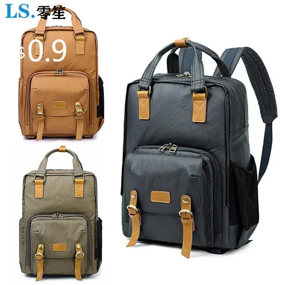 

Professional Retro Fashion Casual Waterproof Canvas DSLR Camera Bag Photography Tripod Cameras Backpack for Canon Nikon Sony