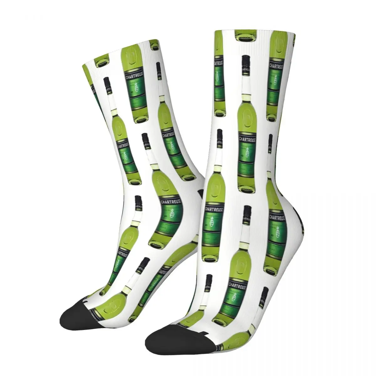 Green Chartreuse Bottle Oil Painting Drink Socks Uomo Uomo Donna Calze Primaverili Stampate