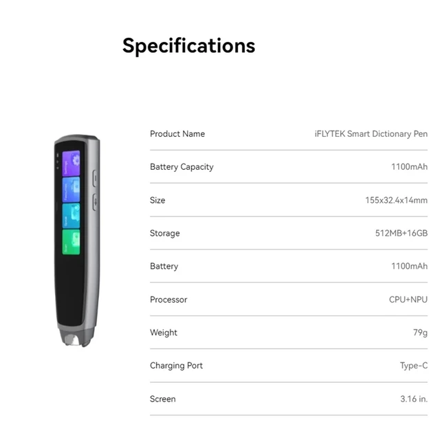 iFlytek X10 Smart Dictionary Pen Voice Scan Translator Pen iFlytek X10 Smart Dictionary Pen Voice Scan Translator Pen