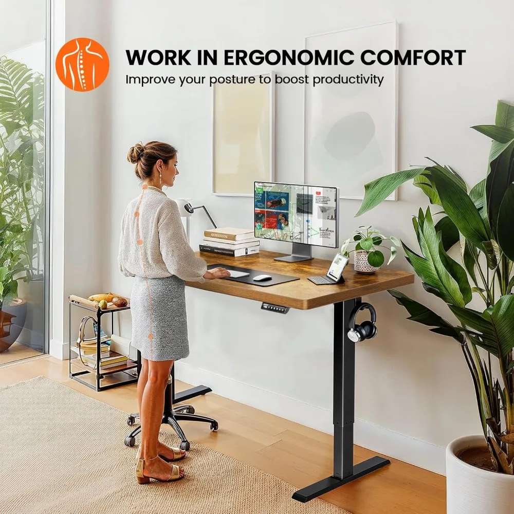 Whole Piece Standing Desk, 40x24 Inch Thick Adjustable Desk , Electric Sit Stand Desk with Cable Management Tray 2