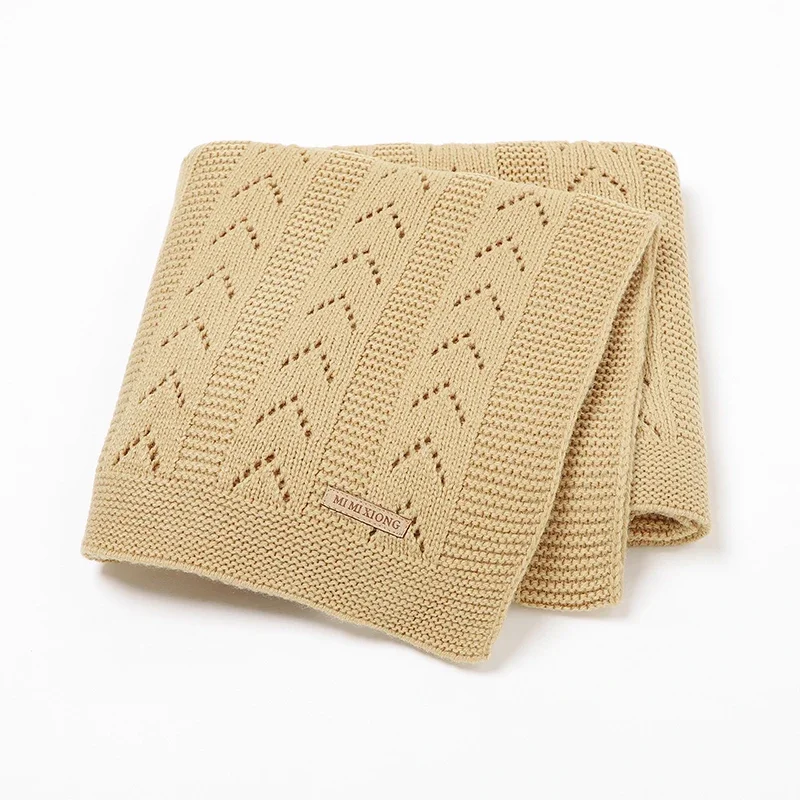 

Одеяло вязаное мягкое в клетку для новорожденных, 100*80 см