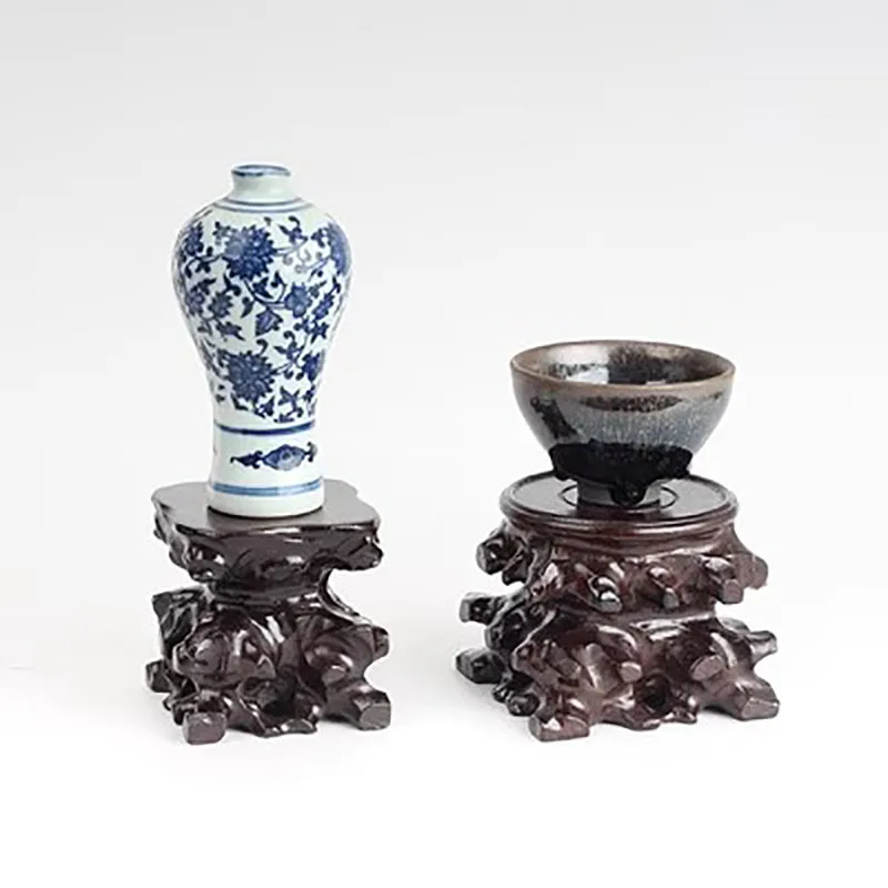 Round Log Carved Vase Base, Tea Pot, Flower Pot Bottom, Buddha Statue, Fish Tank, strange Stone, Solid Wood Decoration