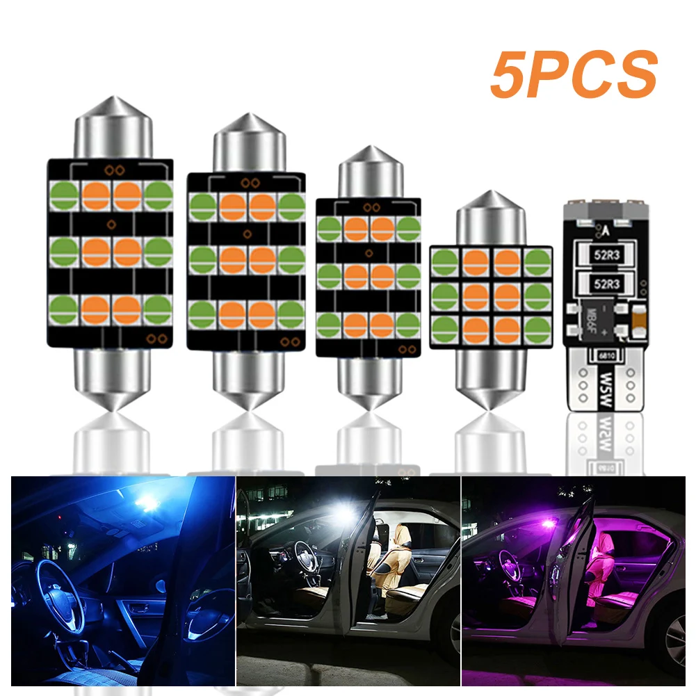 

Super Bright 1set T10 W5W Canbus LED Bulbs Vehicle Interior Map Dome Trunk Light Car Lighting Auto Lamps 31mm 36mm 39mm 41mm