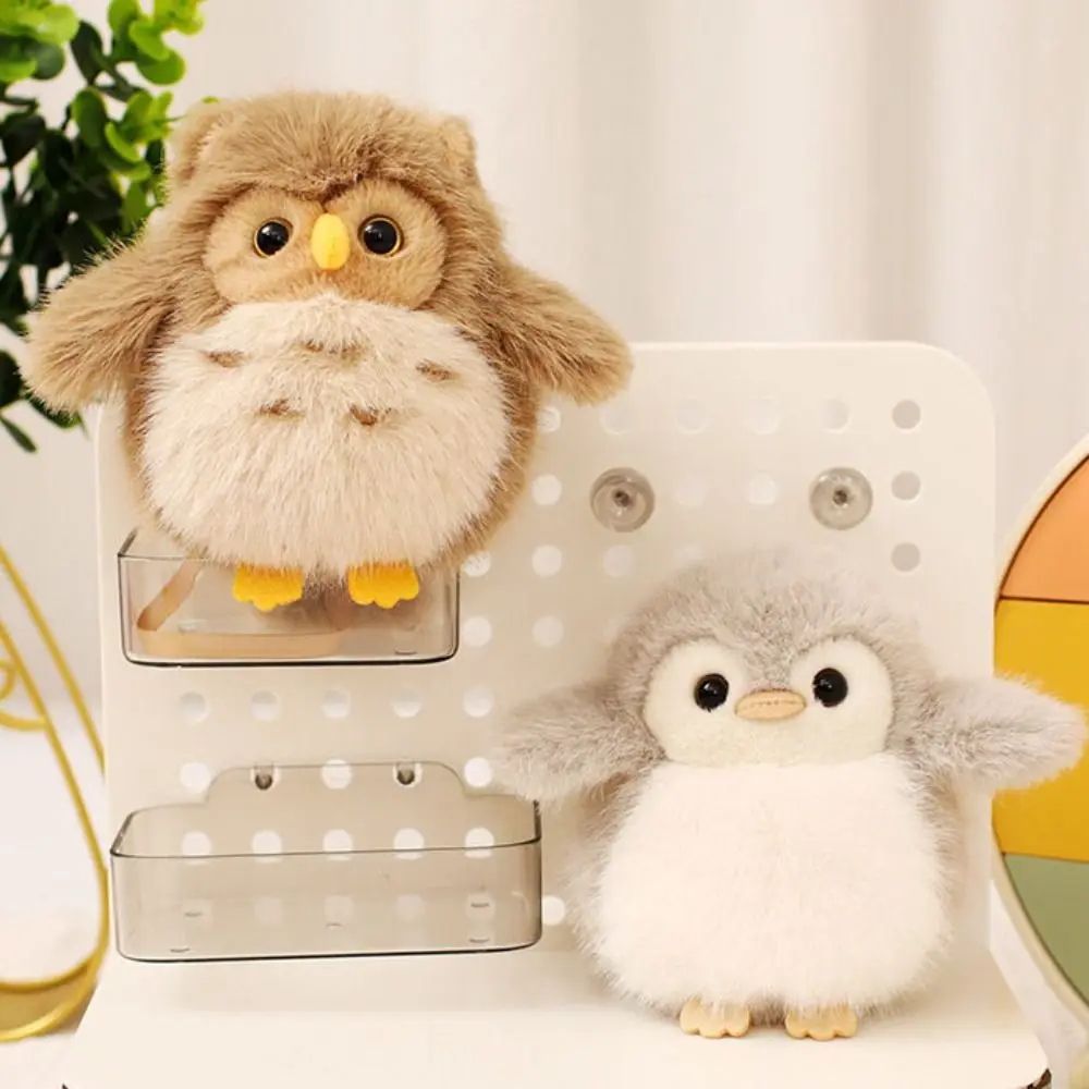 PP Cotton Penguin Stuffed Plush Toy Soft Fun Doll Magnetic Shoulder Standing Owl Doll Handmade Comfortable Pet Bird Stuffed Doll