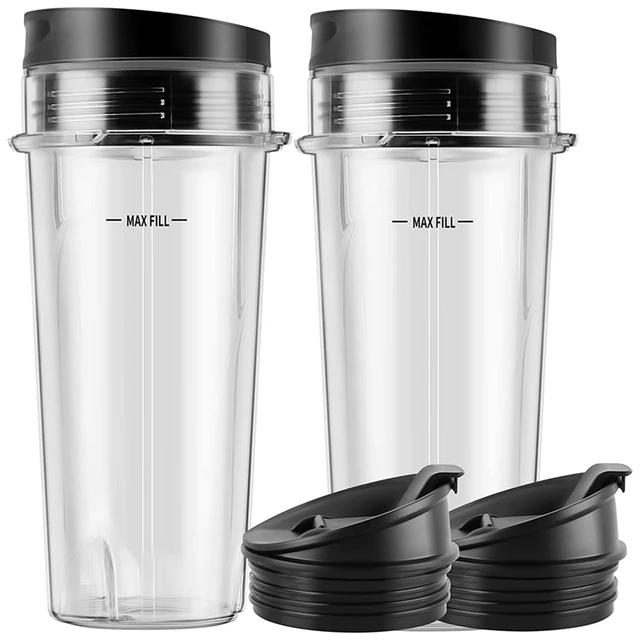 Ninja 16-Oz. Single Serve Cups with Lids for Ninja BL660, 2-Pack