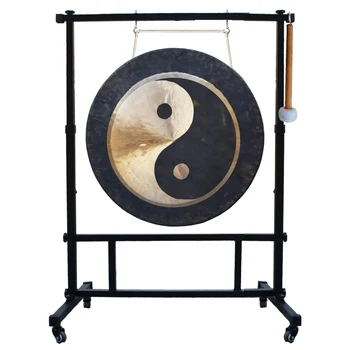 Wind Gong 30 Inch Ying Yang Gong With Mallet for Meditation and Yogo Percussion Instruments