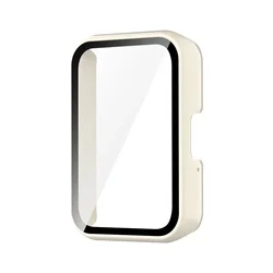 Glass+Case All-Around Bumper Protective Cover Screen Protector for Samsung Galaxy Fit 3 (Ivory)
