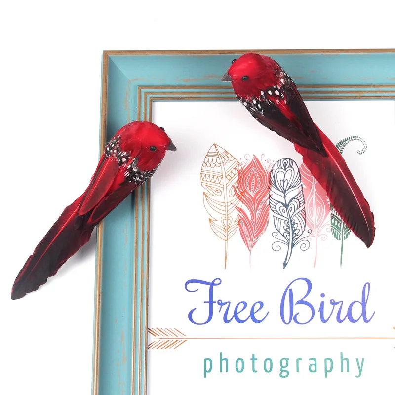 Parrot Ornaments Parrot Garden Props Artificial Feather Bird Decoration Creative Foam Home Outdoors Garden Wedding Decoration Ornament 1pc Feather Artificial Parrots Imitation Bird Model DIY Party Use