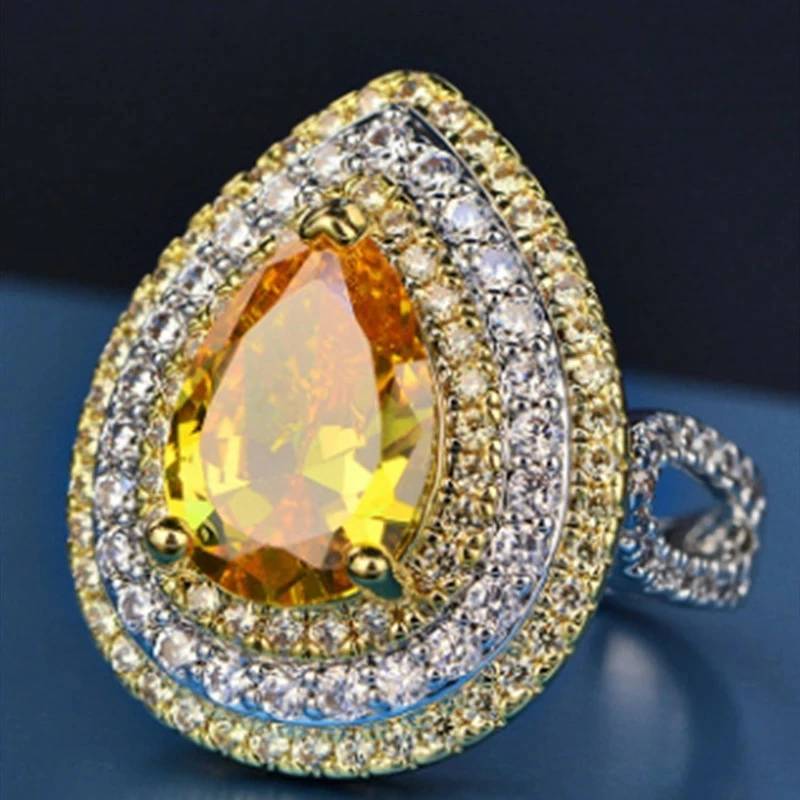 Fashion Big Oval Simulated Ambers Stone Ring for Women Silver Color Bright Black Crystal Ring Vintage Wedding Jewelry Wholesale