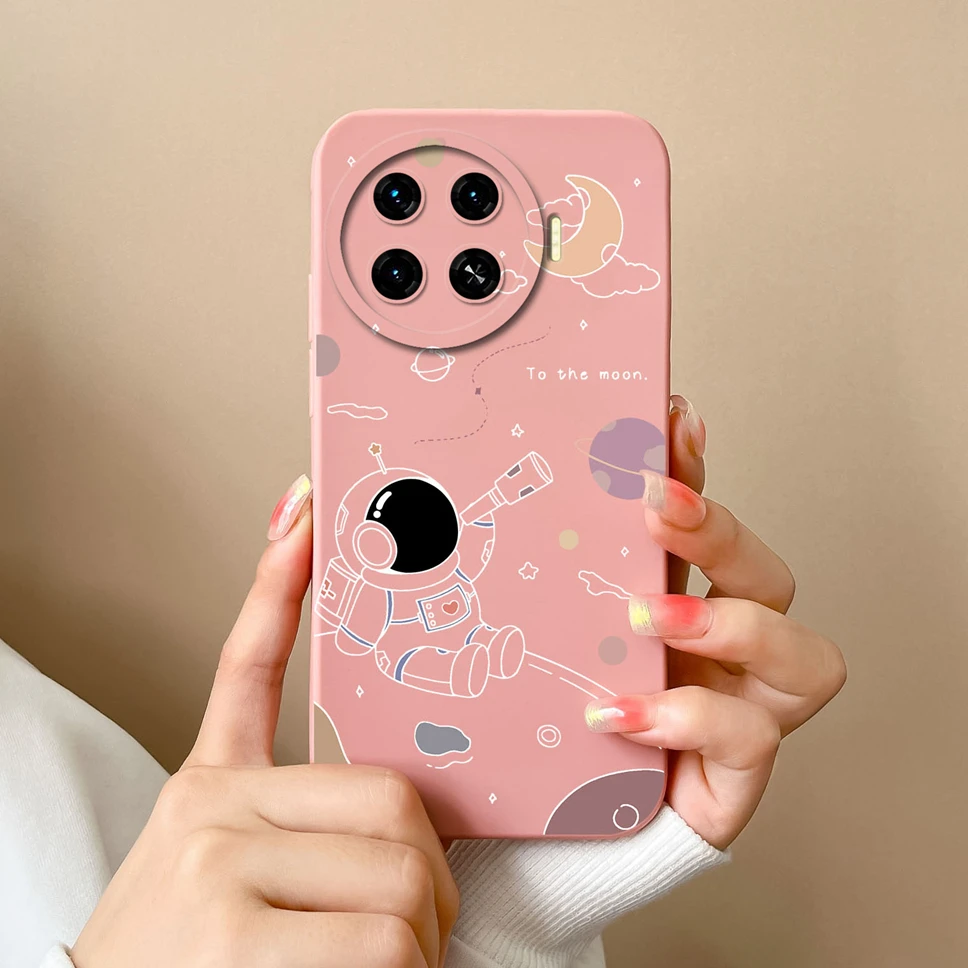 Cute Astronaut Soft Liquid Silicone Phone Case Cover