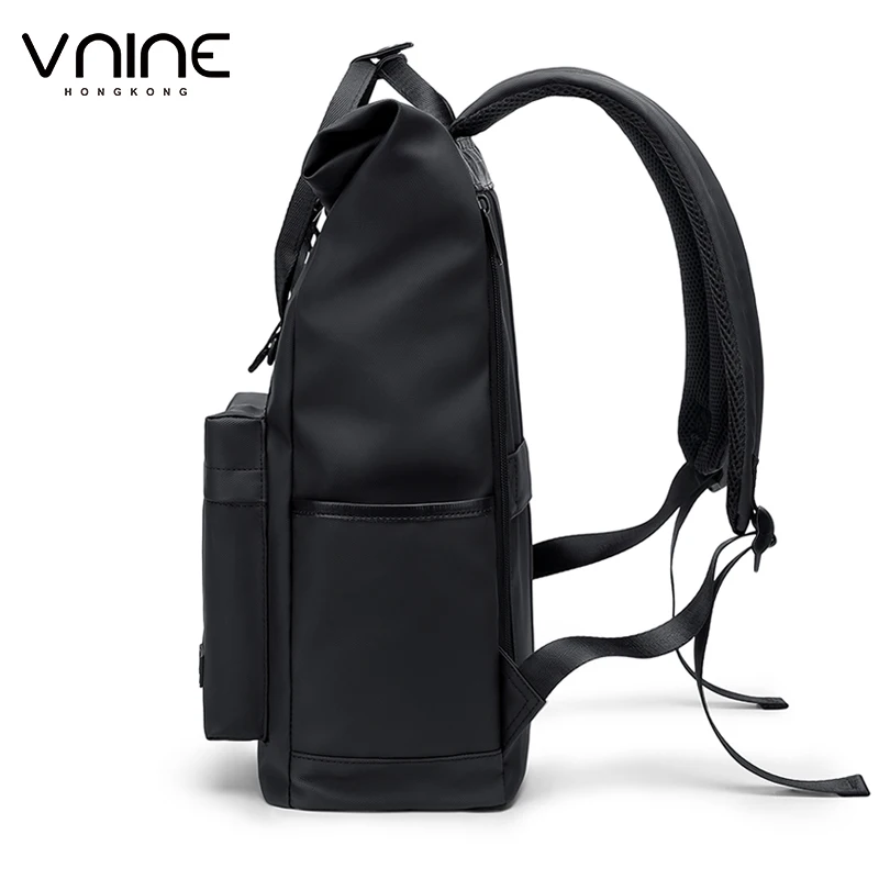V.NINE Men's Backpack Black 15 inch Laptop Bag Waterproof Backpacks Men Office Work Back Pack with Compartments Multiple Pockets 3