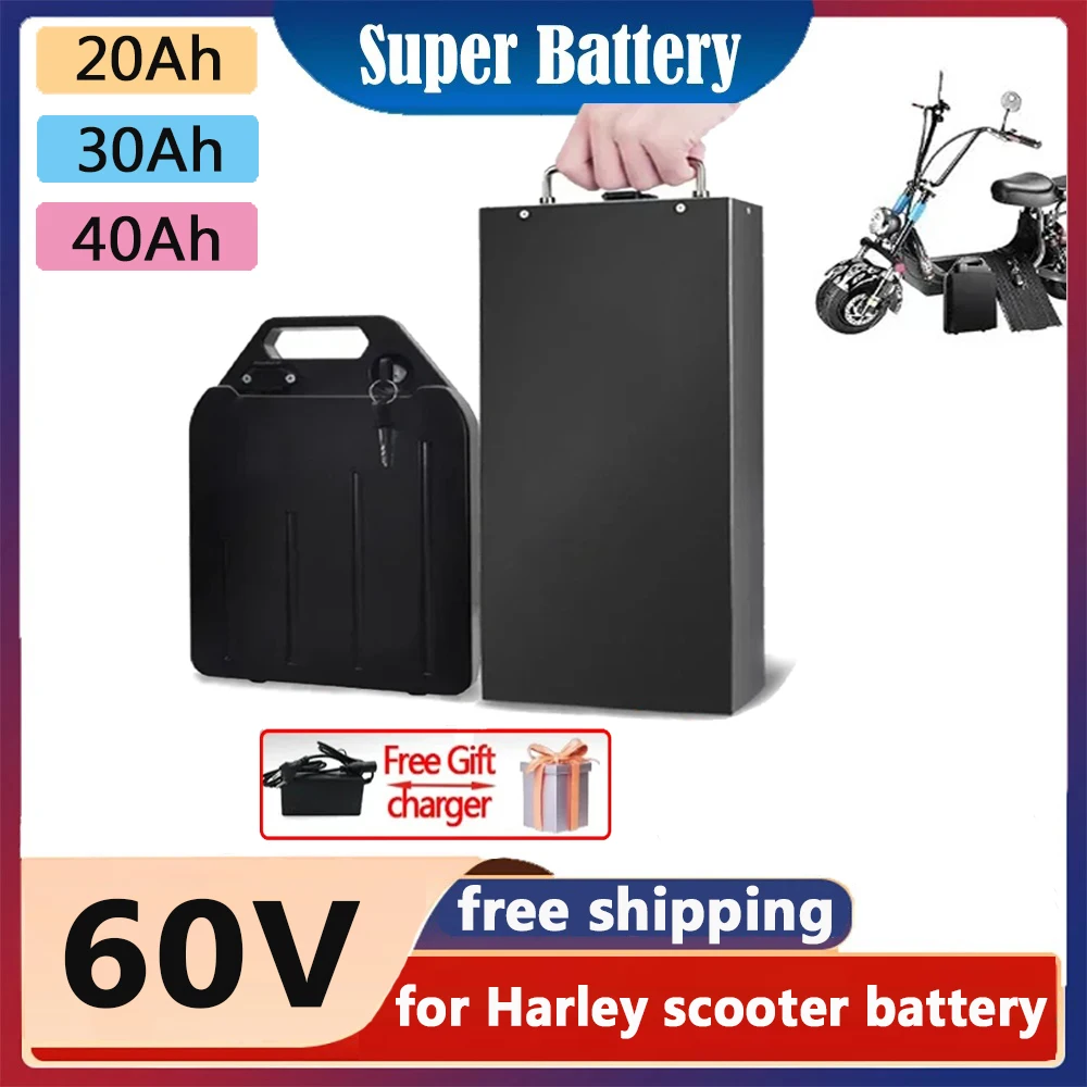 

60V 20ah 30ah 40ah Lithium Battery pack For Electric motorcycle 18650 CELL 300-1800W use for Citycoco Scooter Bicycle