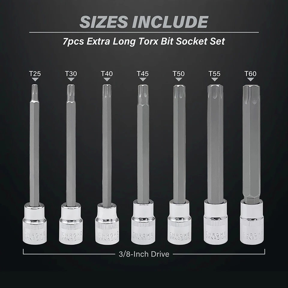 Set Di Bussole Torx 3/8 Pollici  Esteso, 7 Pezzi  In Scatola Di Plastica 8719762750857 - Foto 8