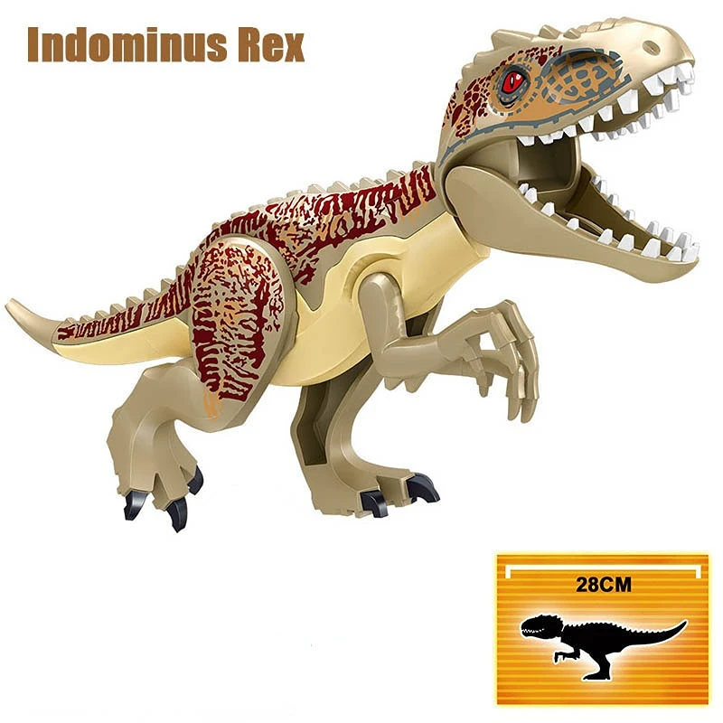 thumbnail image 1 of Figura de dinosaurio jurásico de gran tamaño Tyrannosaurus Rex IndoRaptor Triceratops, juguete de bloques de construcción, regalo, 1 of 4