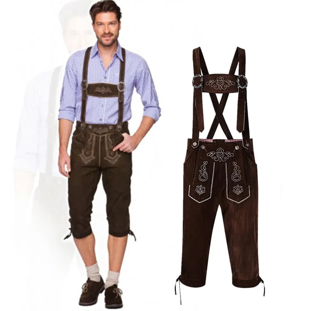 Adult Men Women Germany Oktoberfest Pants Traditional Bavarian Beer Man Lederhosen Shorts Halloween Party Cosplay Costume men festival costume set