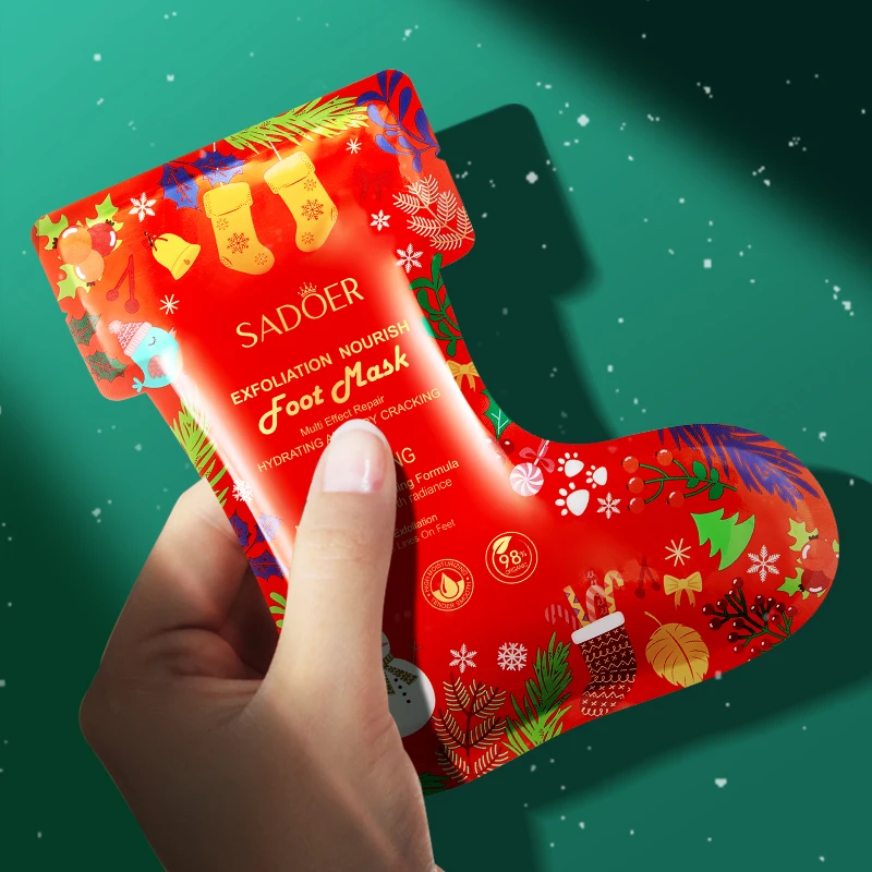 SADOER Christmas Whitening Foot Mask Foot Exfoliating Masks Moisturizing Anti-aging Hand Mask Exfoliator Skin Care Products