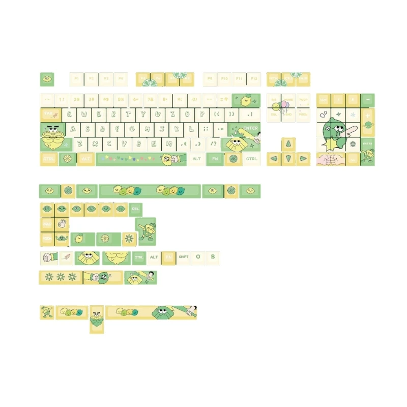 

Колпачки для клавиш Lemon Pbt-сублимация, колпачки для ключей с профилем MDA, замена индивидуальных колпачков для клавиш