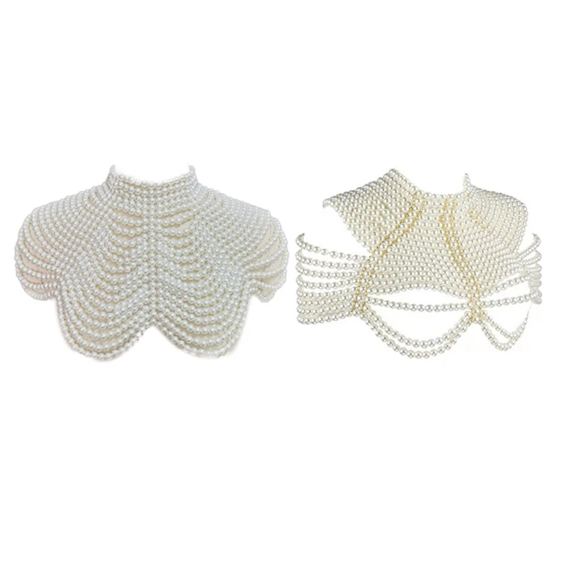 

Pearl Body Chain Fashion Shoulder Necklace Bra Jewelry for Woman New Year Gift