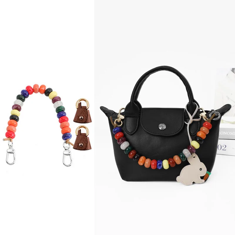 

Luxury Beaded Decorative Chain For Longchamp Mini Bags Into Colorful Handheld Non Destructive Modification shoulder Straps
