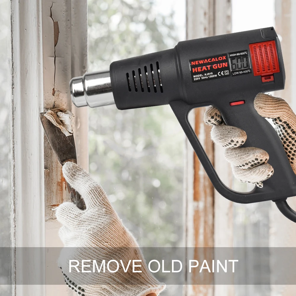1500W Hot Air Gun EU 220V 50-550℃ Variable Temperature Heat Gun with 4PC Nozzles for Removing Paint Shrinking PVC Power Tool 6