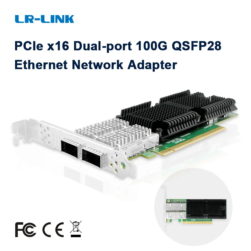 LR-LINK 1014PF 100G 네트워크 카드 듀얼 포트 QSFP28 NIC 기반 인텔 E810-CAM2 칩 PCI Express x16 RDMA E810-CQDA2 비교