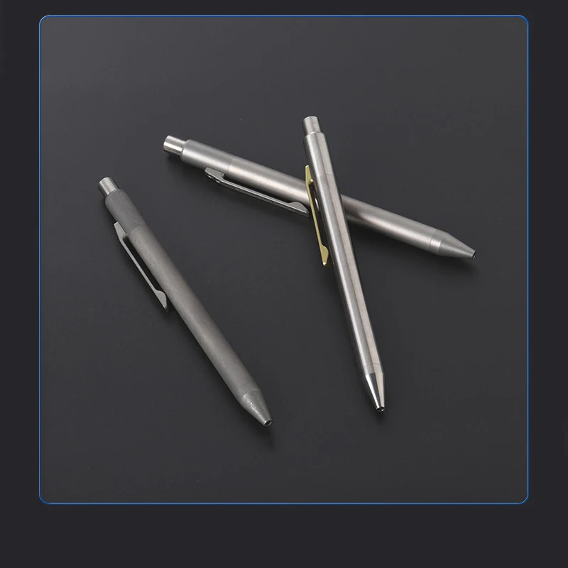 야외 휴대용 EDC 티타늄 합금 볼 중립 금속 서명 펜, 프레스 유형 전술 펜