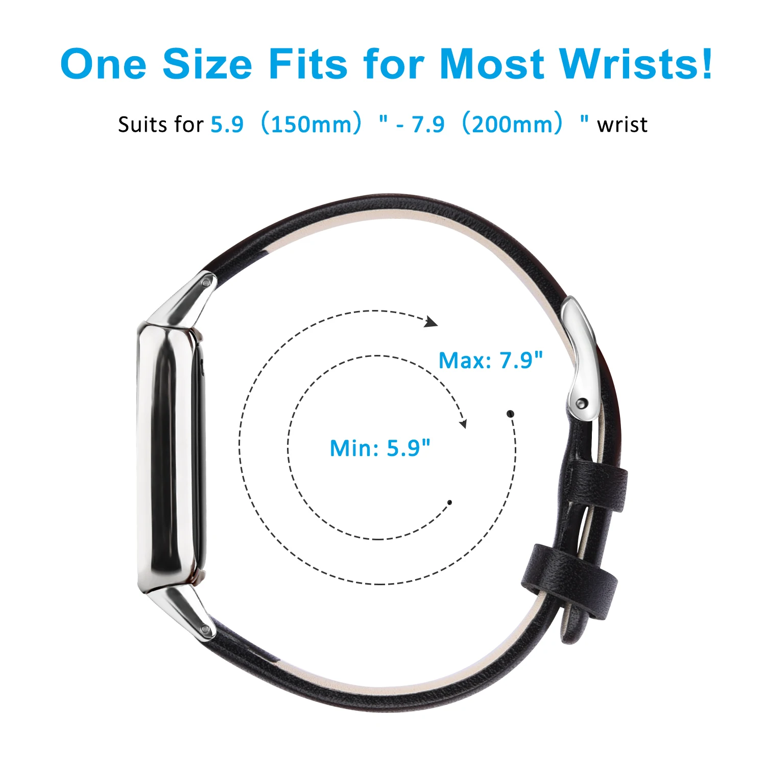 Genuine Leather Adjustable Replacement Wristband