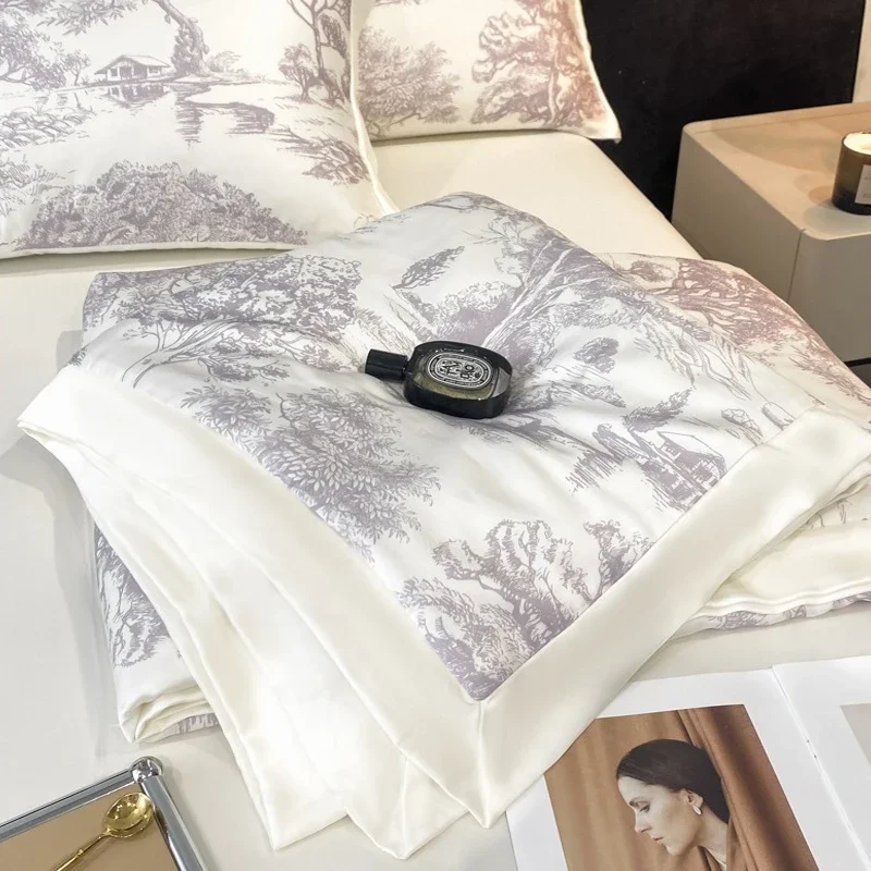 

Promotion Summer Ice Silk Cool Comforter Super Soft Lightweight Blanket Smooth Air Quilt King Bed Duvets Condition Bedspread
