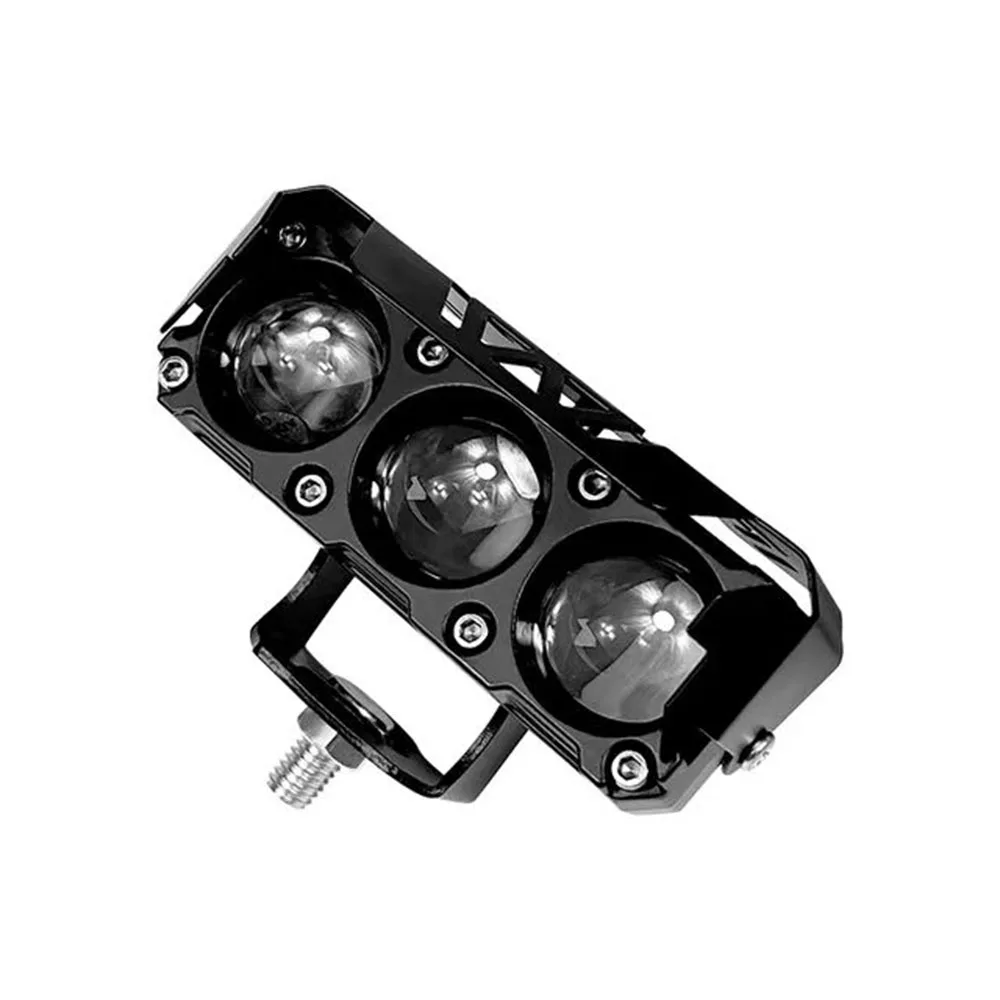 Motorcycle LED Lights Three eye light motorcycle LED spotlight dual color yellow and white high and low beam lights suitable for cars trucks 12V -