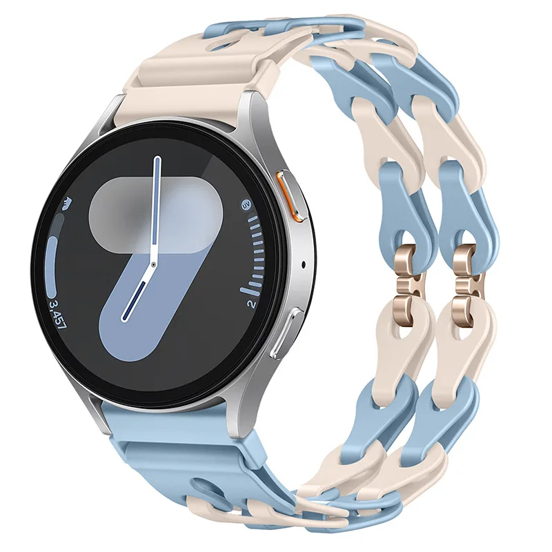 Silicone Chain Strap - 20mm/22mm Versatile Smartwatch Bracelet