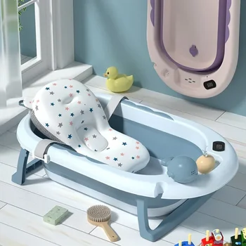 Vasca da bagno pieghevole per bambini, soluzione da bagno sicura e portatile per neonati e bambini piccoli, adatta per 6-12 mesi, facile