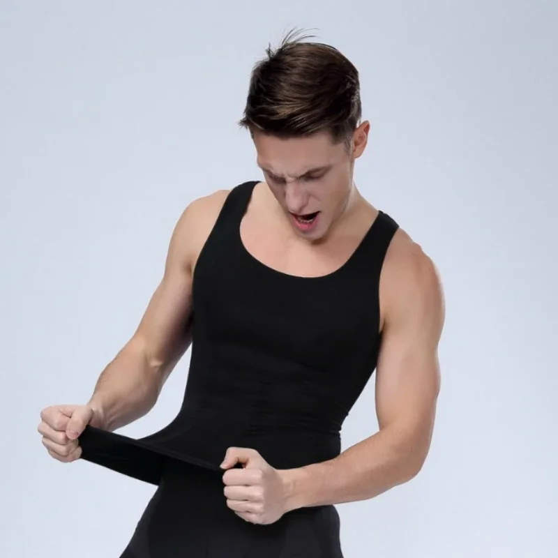 Men Slimming Body Shaper Tummy Shaper Vest Slimming Underwear Corset Waist Waist Cincher Men Bodysuit High Body