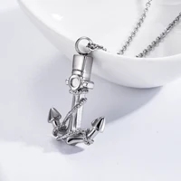Navigation Keepsake Jewelry Stainless Steel Anchor Cremation Urn Pendant Necklace For Ashes Navy Friendship Gift 2