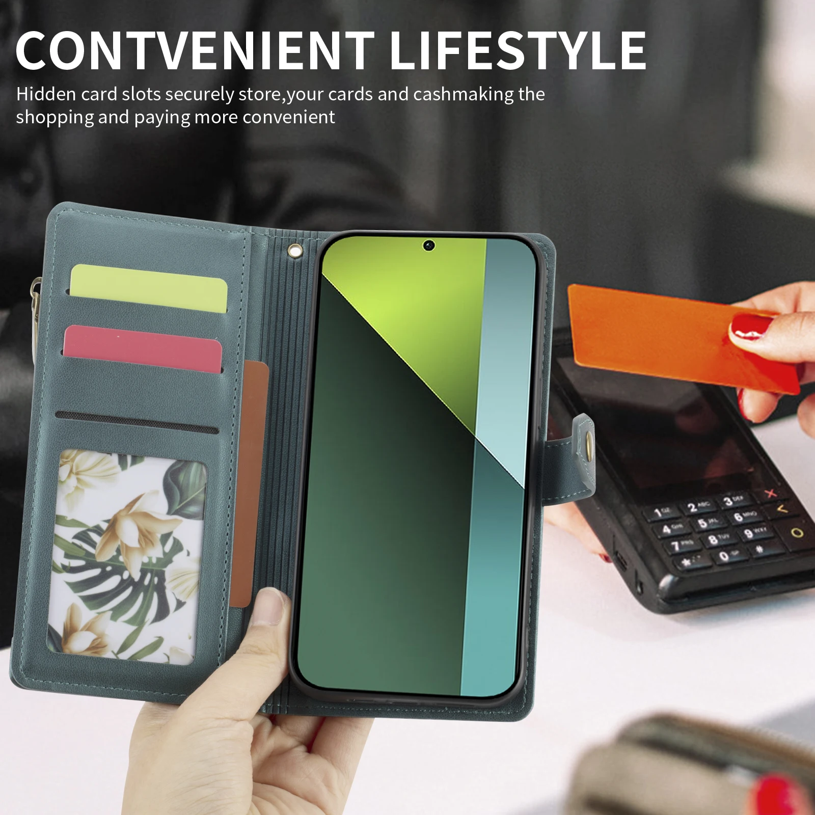 Faux Leather Multi-Card Slot Flip Wallet Phone Case - Enhanced Protective Cover