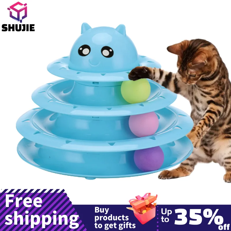 pet cat toys 3 level towers