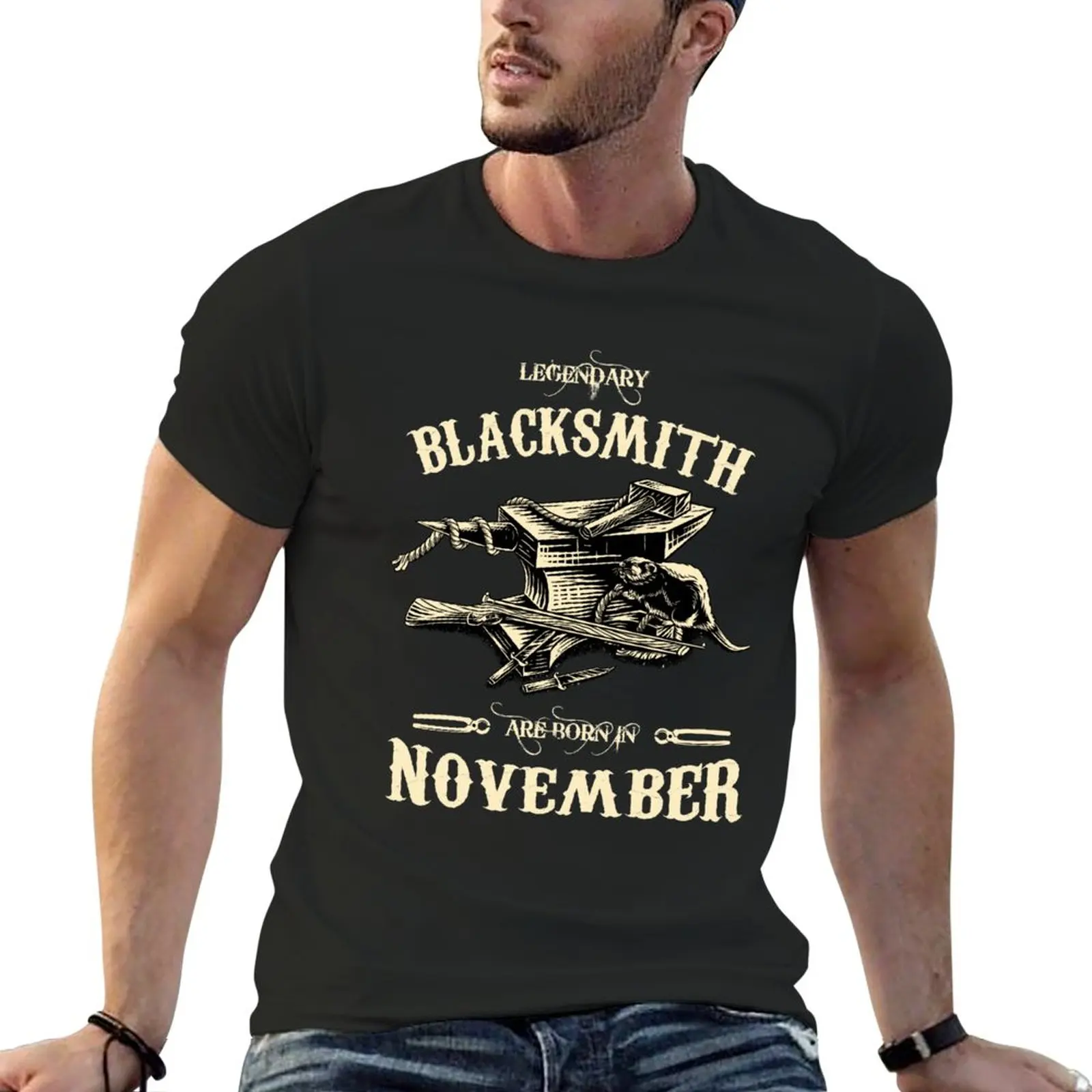 Legendary Blacksmith Are Born In November Gift Blacksmith T-Shirt sports fans graphics anime t shirt men