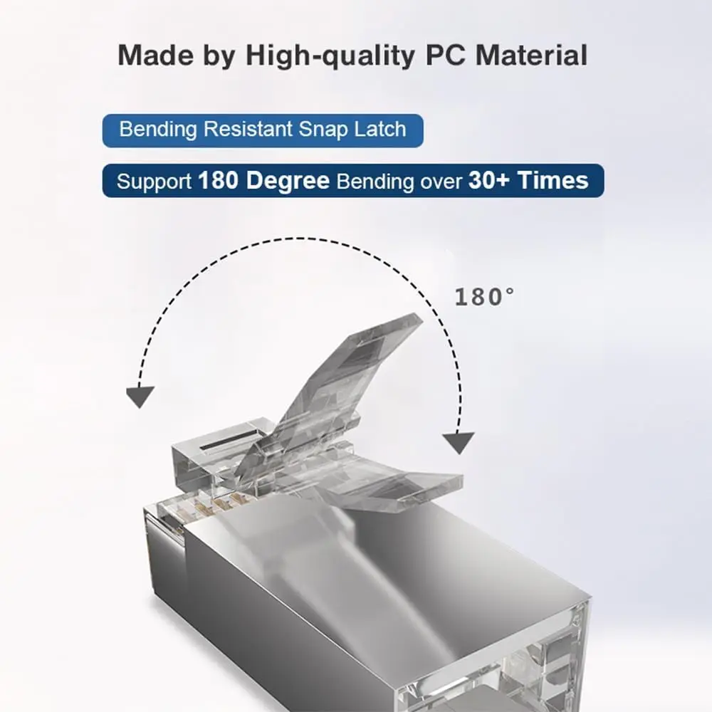 ZOERAX 50/100 قطعة محمية RJ45 CAT5 CAT6 تمرير من خ...