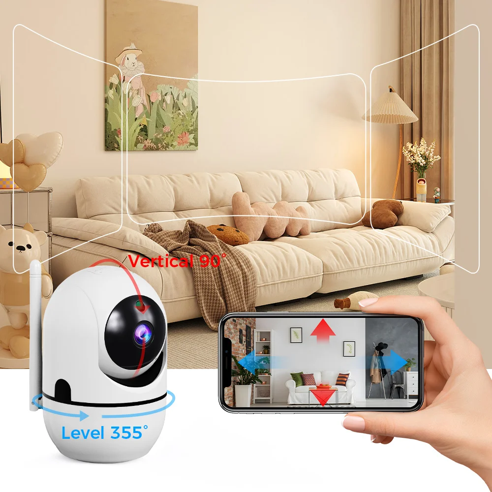 360° Smart Home Security Camera PTZ 2K 1620P AI Detection Night Vision Automatic Tracking Security Surveillance Baby Monitor 2