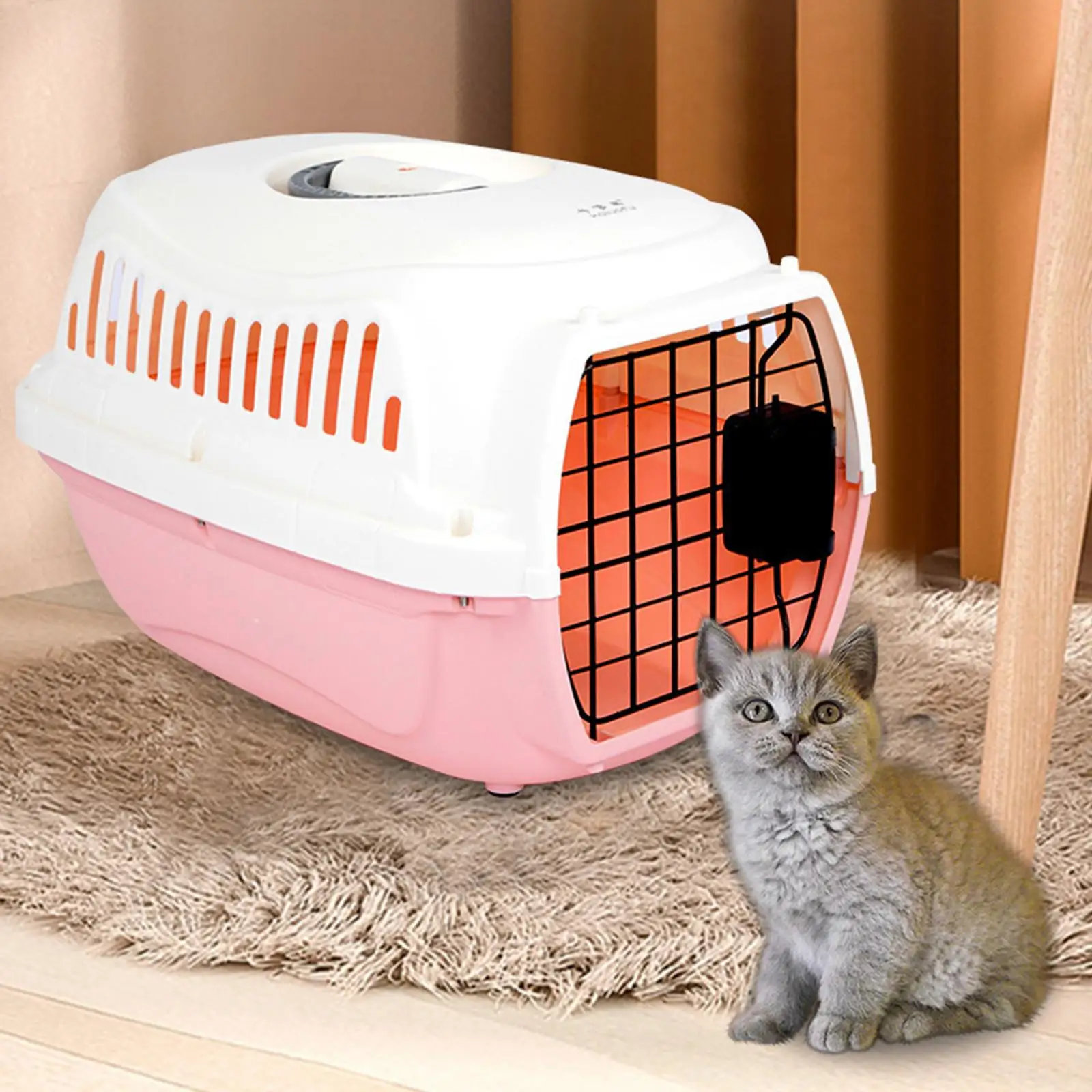 Portable Cat Carrier Box Carriers with Door Lock Pet Carrier Large Tote