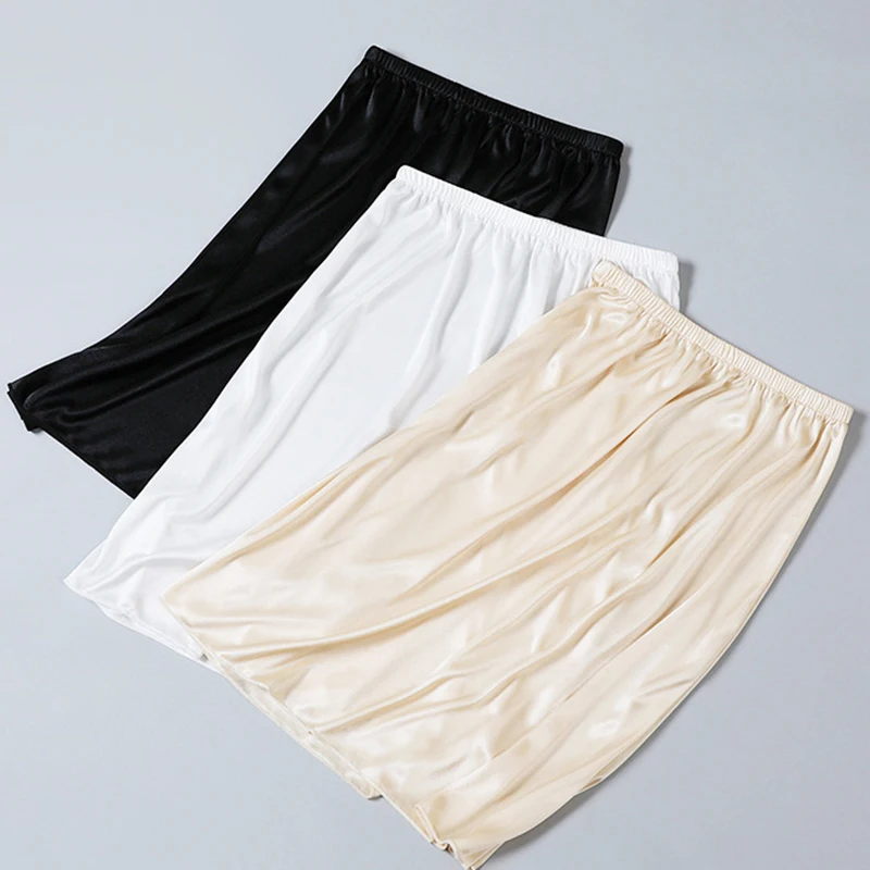 Women Half Slips Underskirt Summer Thin Petticoat Inner Petticoat Bottomed Skirt Under Dress Long Skirt Safety